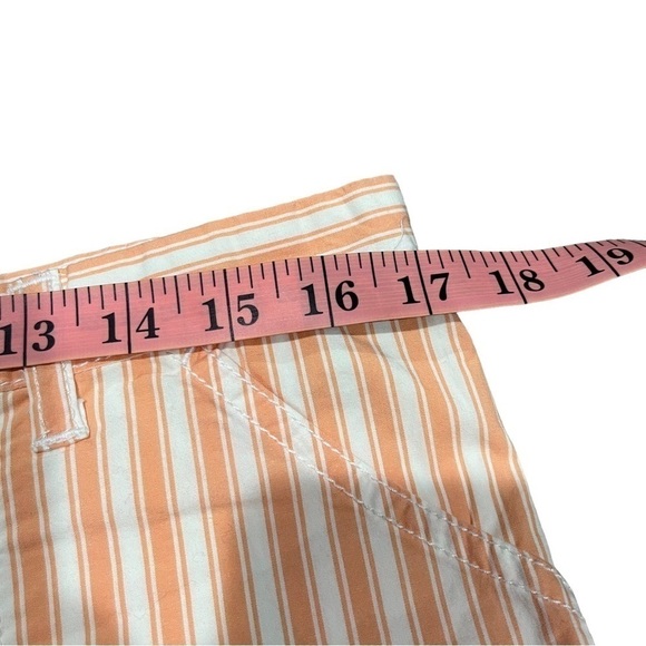 DEAR AB Peach Striped LOW RISE SHORT SHORTS VINTAGE Y2K NWT SIZE 10 - Picture 6 of 7